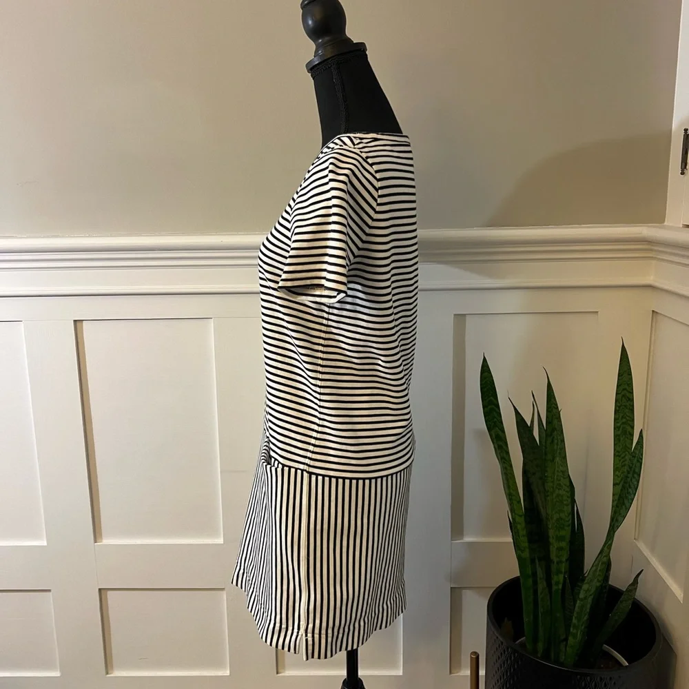 Madewell black and white striped dress with pockets - Picture 5 of 6